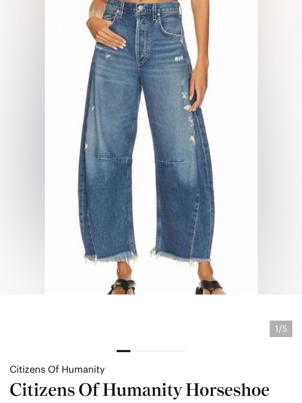 Citizens Of Humanity Distressed Horseshoe Barrel Jeans in Magnolia Wash, 27